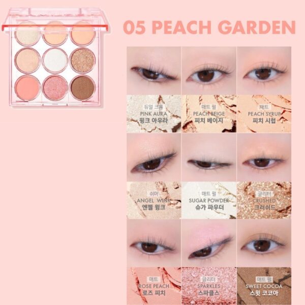 Hello Kitty💖 AMUSE Eye Colour Palette Brush Set [#05 Peach Garden] - Image 3