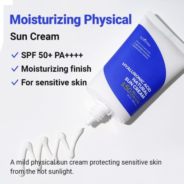 ISNTREE Hyaluronic Acid Natural Sun Cream SPF 50+ PA++++ - Image 2