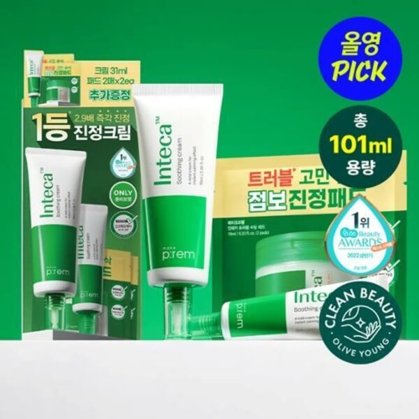 makeprem Inteca Soothing Cream 70ml Set (+Cream 31ml+Pad 2P*2ea)