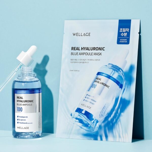 WELLAGE Real Hyaluronic Blue Ampoule Mask Sheet - Image 5