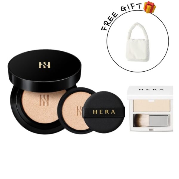 HERA Black Cushion SPF34 PA++ [#21C Rose Vanilla] (+Refill+Airy Powder Primer mini+padded bag)