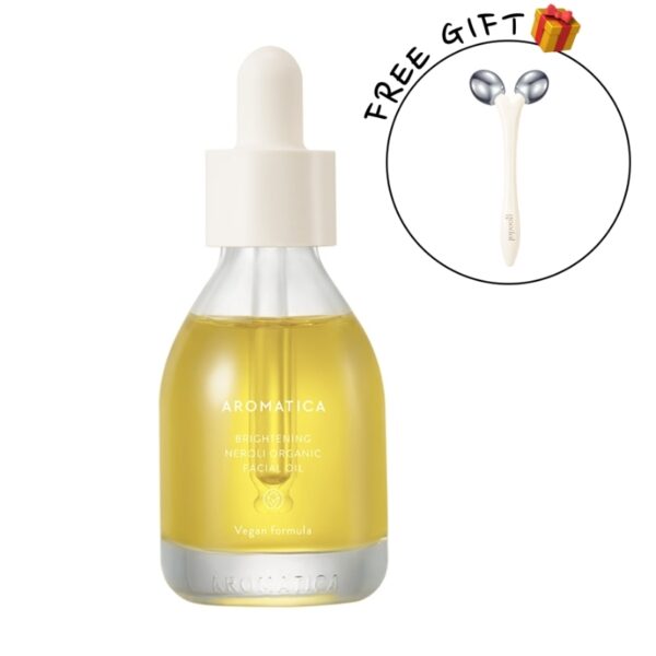 AROMATICA Organic Neroli Brightening Facial Oil (+Goodal roller massager)