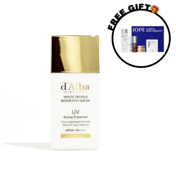 d'Alba White Truffle Repair Sun serum SPF50+PA++++ (+IOPE Clinical Skincaring 5Kit)