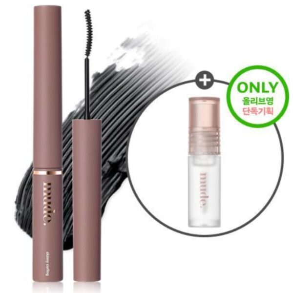 mude Inspire Skinny Curling Mascara Set [#Black] (+Muliti Cealer)