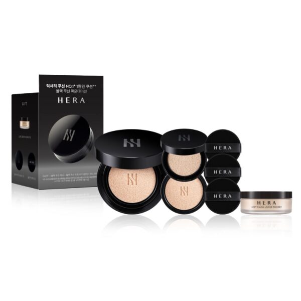 NEW💖 HERA Black Cushion Foundation SPF34 PA++ [#2 Colors] (+Refill+mini +Powder +Puff)