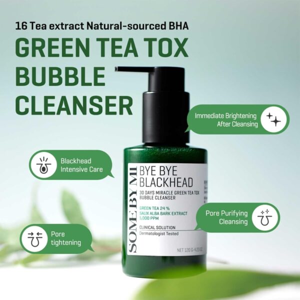 NEW💖 SOME BY MI Bye Bye Blackhead 30 Days Miracle Green Tea Tox Bubble Cleanser - Image 2