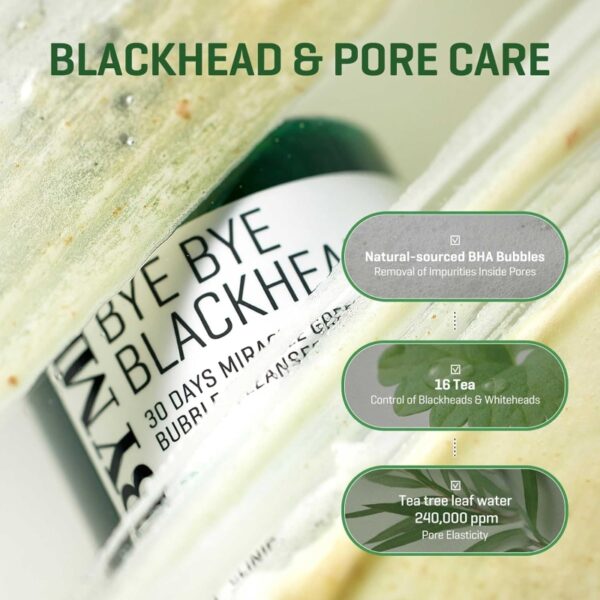 NEW💖 SOME BY MI Bye Bye Blackhead 30 Days Miracle Green Tea Tox Bubble Cleanser - Image 3