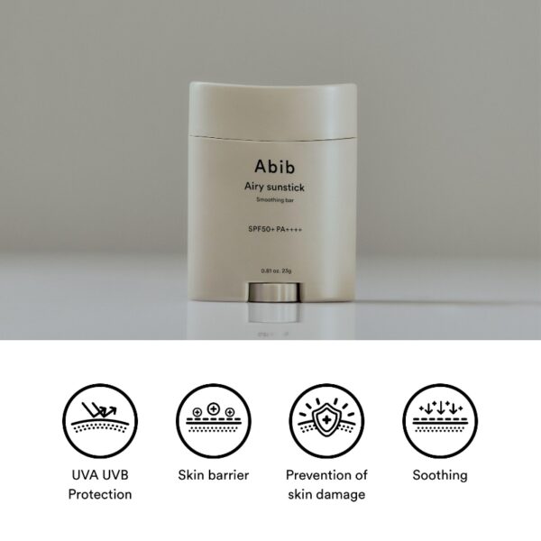 Abib Airy Sunstick Smoothing Bar SPF50+PA++++ - Image 3