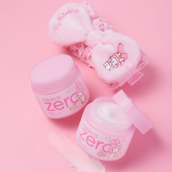 My Melody x Banila co Clean It Zero Cleansing Balm Original 180ml Duo Set (+Band+Pouch +Sticker+Travel Kit) - Image 2