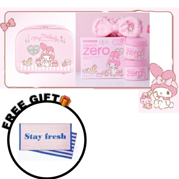 My Melody x Banila co Clean It Zero Cleansing Balm Original 180ml Duo Set (+Band+Pouch+Ready Bag +Sticker)(+Beach Towel)