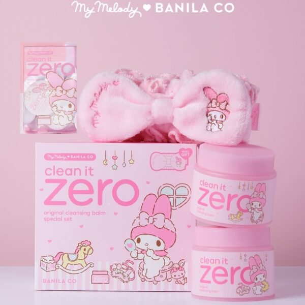 My Melody x Banila co Clean It Zero Cleansing Balm Original 180ml Duo Set (+Band+Pouch +Sticker+Travel Kit)