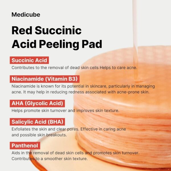 Medicube Red Succinic Acid Peeling Pad 70pads - Image 3