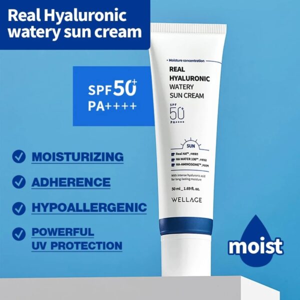 WELLAGE Hyaluronic Watery Sun Cream SPF50+PA++++ - Image 2