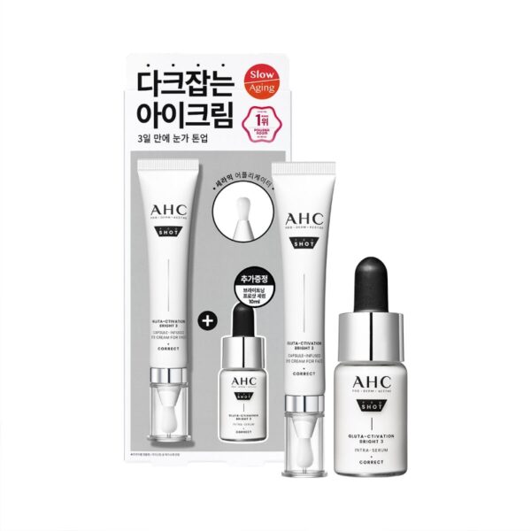 AHC Pro Shot GlutA-ctivation Bright 3 Capsule-Infused Eye Cream For Face 30ml Special Set (+Serum 10ml) - Image 6