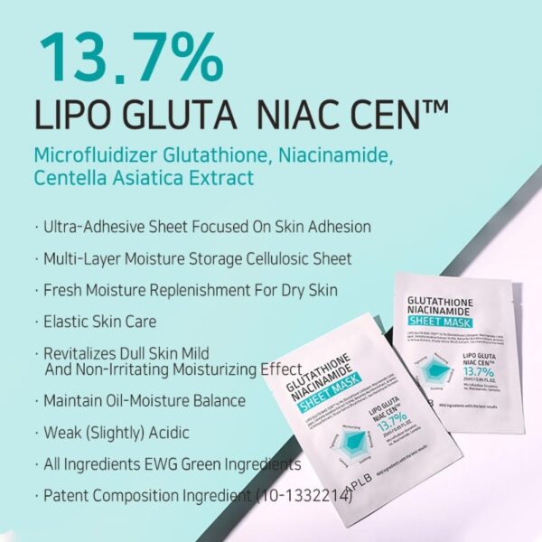 APLB  Glutathione Niacinamide Sheet Mask [#10 masks] - Image 2