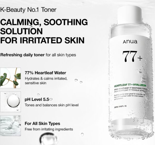 Anua Heartleaf 77% Soothing Toner 500ml  [#Jumbo size] - Image 3