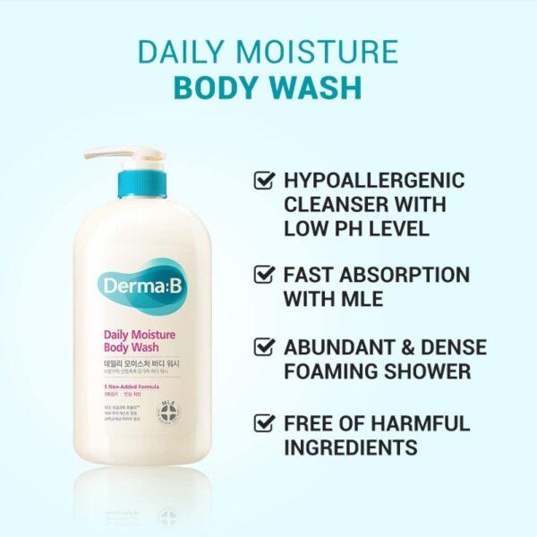 Derma B Daily Moisture Body Wash 1000mL [#Cotton Musk] - Image 2