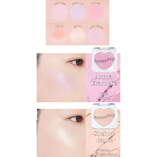 ETUDE Heart Pop Blusher Set [#8 Colors] (+Brush) - Image 7