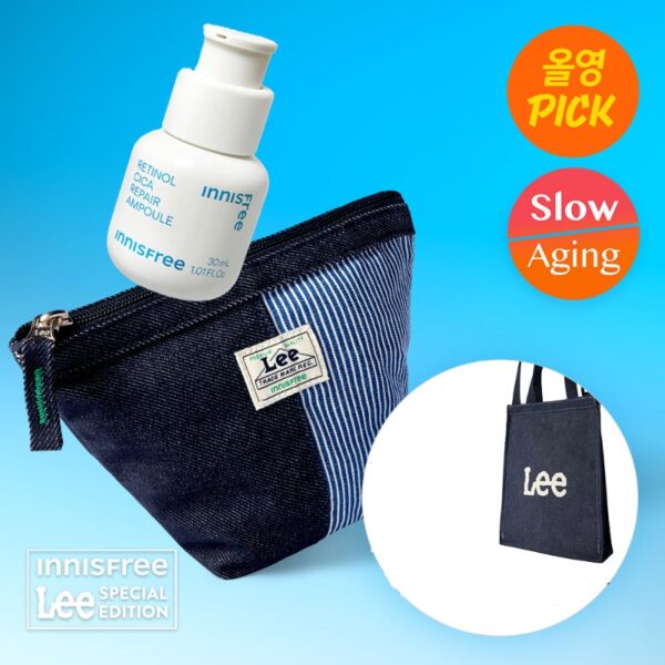 Lee x INNISFREE Retinol Cica Repair Ampoule Special set (+denim pouch)/(+tote bag)