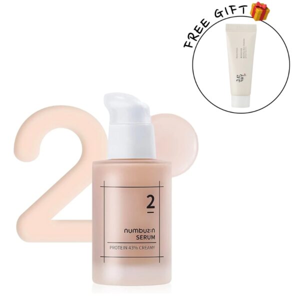 numbuzin No.2 Protein 43% Creamy Serum (+Beauty of Joseon Relief Sun: Rice + Probiotics mini)