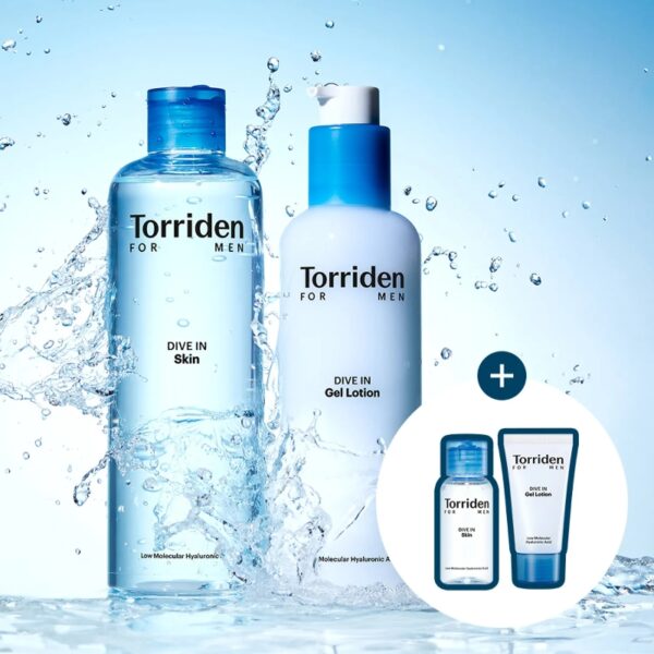 Torriden Dive In For Men Low Molecular Hyaluronic Acid Skin/Gel Lotion Set (+Skin 30ml+Gel Lotion 20ml)