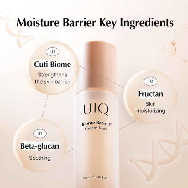 UIQ Biome Barrier Cream Mist 100ml+50ml Set (+Biome Remedy Cooling 4 pads) - Image 3