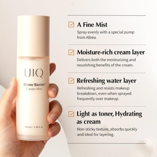 UIQ Biome Barrier Cream Mist 100ml+50ml Set (+Biome Remedy Cooling 4 pads) - Image 4