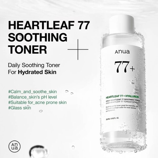 Anua Heartleaf 77% Soothing Toner 350ml (+Refill 350ml+Cotton 20p+mask 1p) - Image 2