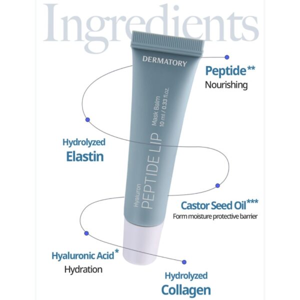 Dermatory Hyalluron Peptide Volume Lip Mask Balm 1+1 Set (+Keyring gray) - Image 3