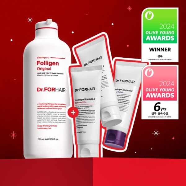 Dr.forhair Folligen Original Shampoo 750mL Special Set (+Heritage Shampoo+ Heritage Treatment)