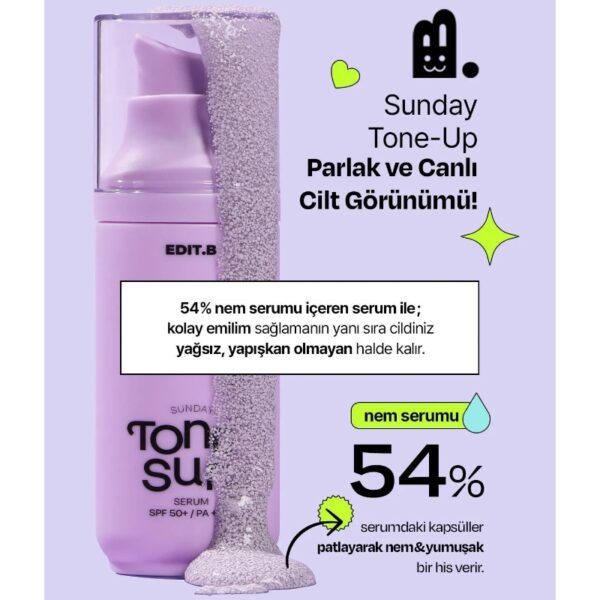 EDIT.B Sunday Tone Up Sun Serum 55ml SPF50+ PA++++55ml - Image 3