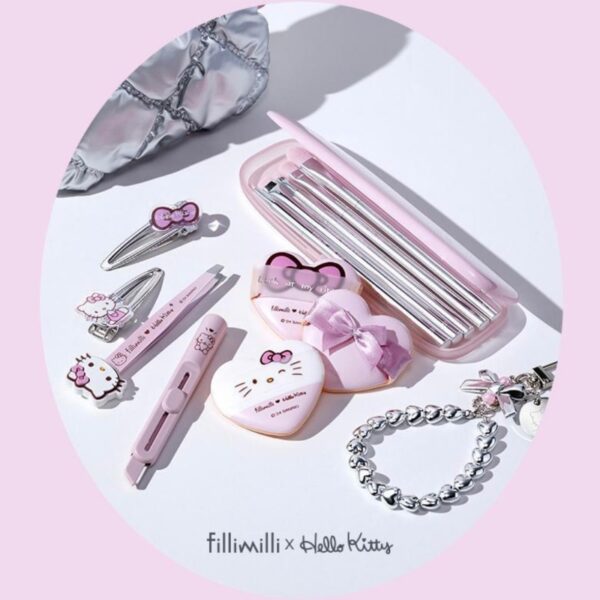 Hello Kitty x Fillimilli Eye Brush Pro Collection Silver Edition (+Hello Kitty Silver Keyring) - Image 4