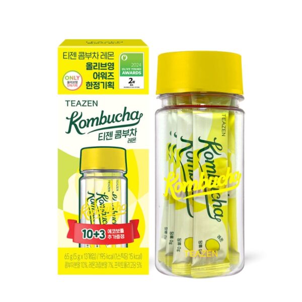 Teazen Kombucha Lemon 10 Sticks Set (+3 Sticks+Bottle)