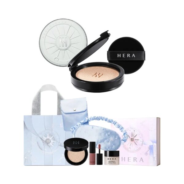 NEW💖 HERA Black Cushion Foundation SPF34 PA++ Special Set [#23N1 BEIGE] (+Dreamscape Voyage Sleep Mask+Bag+Collection 3 Kit)