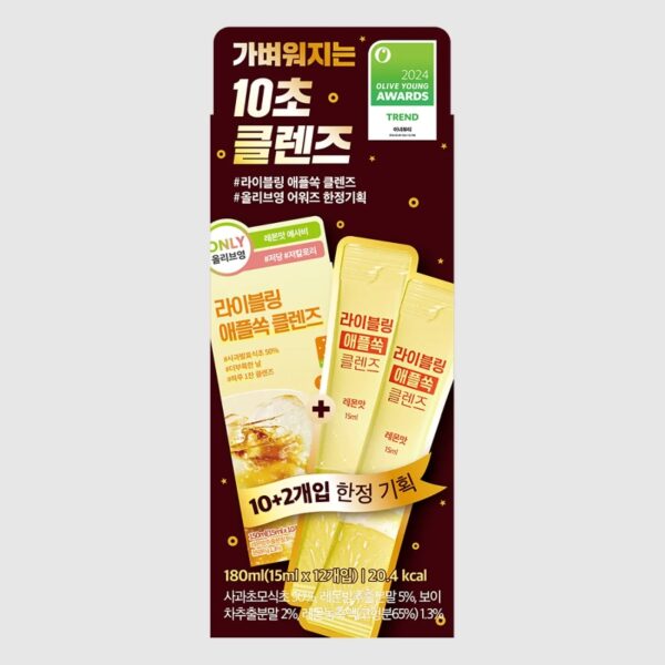 LIVELLING Apple Ssok Cleanse Lemon Flavor 12 Sticks