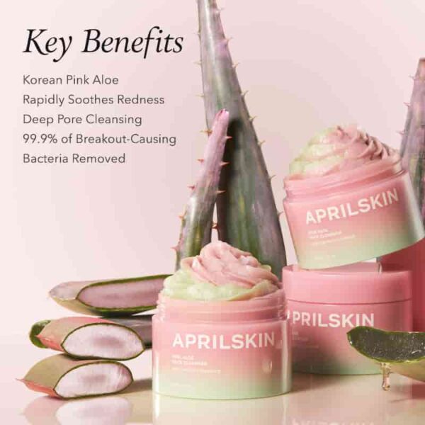 April Skin Pink Aloe Pack Cleanser 120g(+sponge) - Image 3