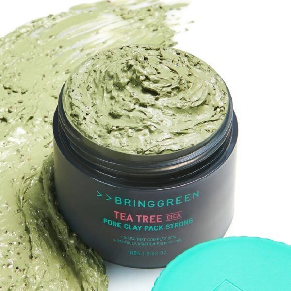 BRINGGREEN Tea Tree Cica Pore Clay Pack Strong 100g Set (+100g+Spatula) - Image 2