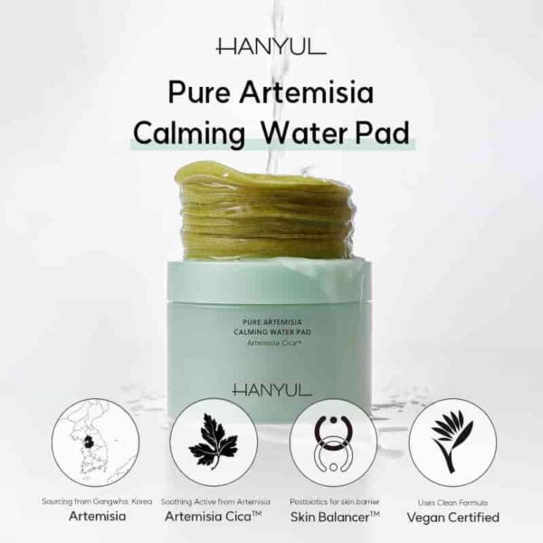 HANYUL Pure Artemisia Watery Calming Pads (+10P+ Calming Sun Cream 15mL) - Image 5