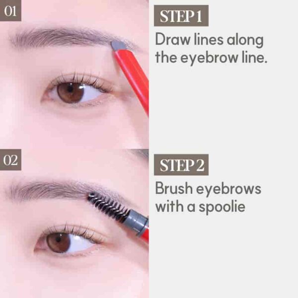 espoir The Brow Easy Shaping Pencil Set [#3 Colors] (+Brow supplements) - Image 5