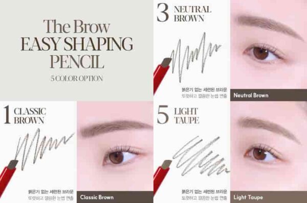 espoir The Brow Easy Shaping Pencil Set [#3 Colors] (+Brow supplements) - Image 8