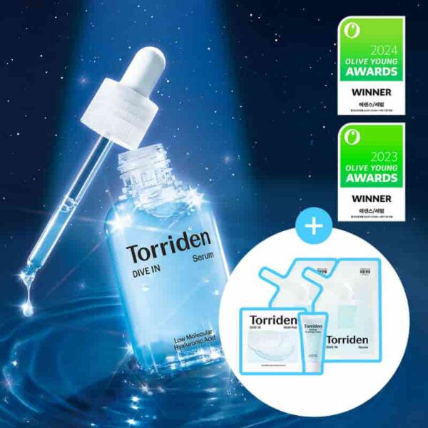 Torriden Dive In Low Molecular Hyaluronic Acid Serum 150ml Set (+Cream 20ml+Toner 10pads)