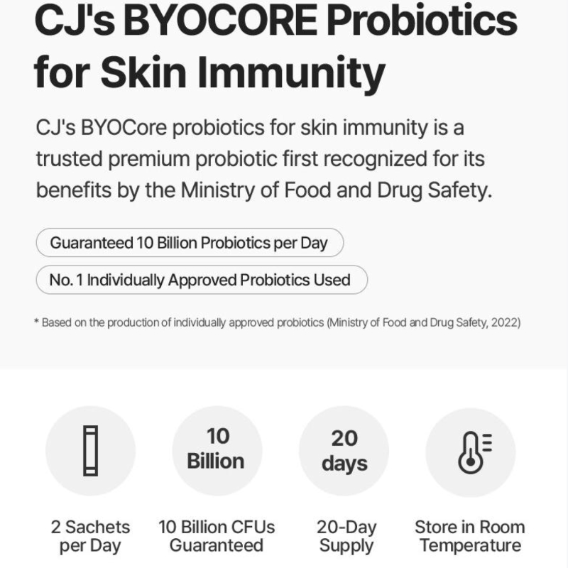 CJ BYOCORE Skin Immune Probiotics 10 Billion (Sticks/Capsules) - Image 2