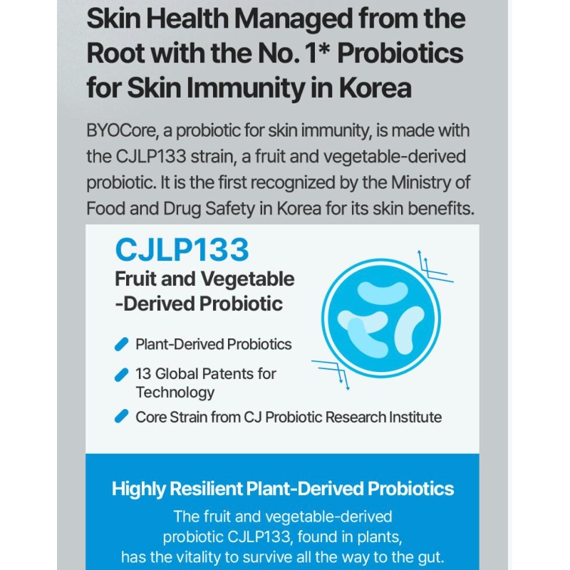 CJ BYOCORE Skin Immune Probiotics 10 Billion (Sticks/Capsules) - Image 4