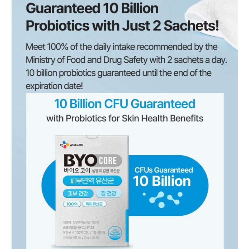 CJ BYOCORE Skin Immune Probiotics 10 Billion (Sticks/Capsules) - Image 6