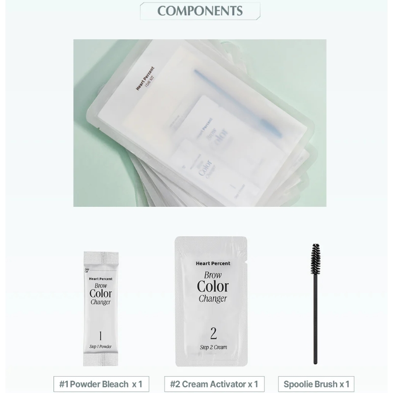 Heart Percent Brow Color Changer Eyebrow Bleach Kit (Single Use) - Image 3