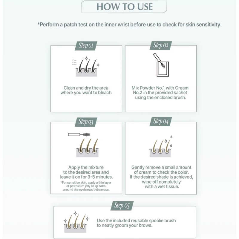 Heart Percent Brow Color Changer Eyebrow Bleach Kit (Single Use) - Image 5