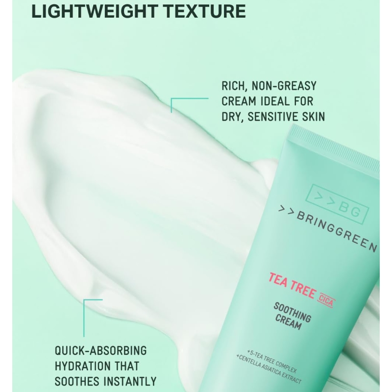 BRINGGREEN Tea Tree Cica Soothing Cream Plus 200ml Set (+ Serum 3p) - Image 3
