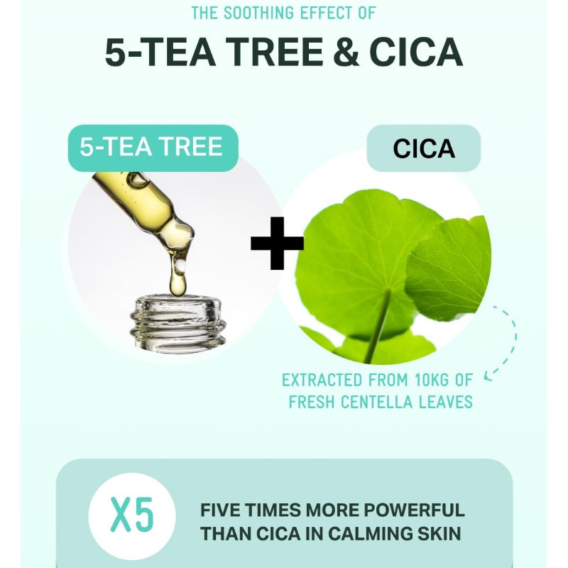 BRINGGREEN Tea Tree Cica Soothing Cream Plus 200ml Set (+ Serum 3p) - Image 5
