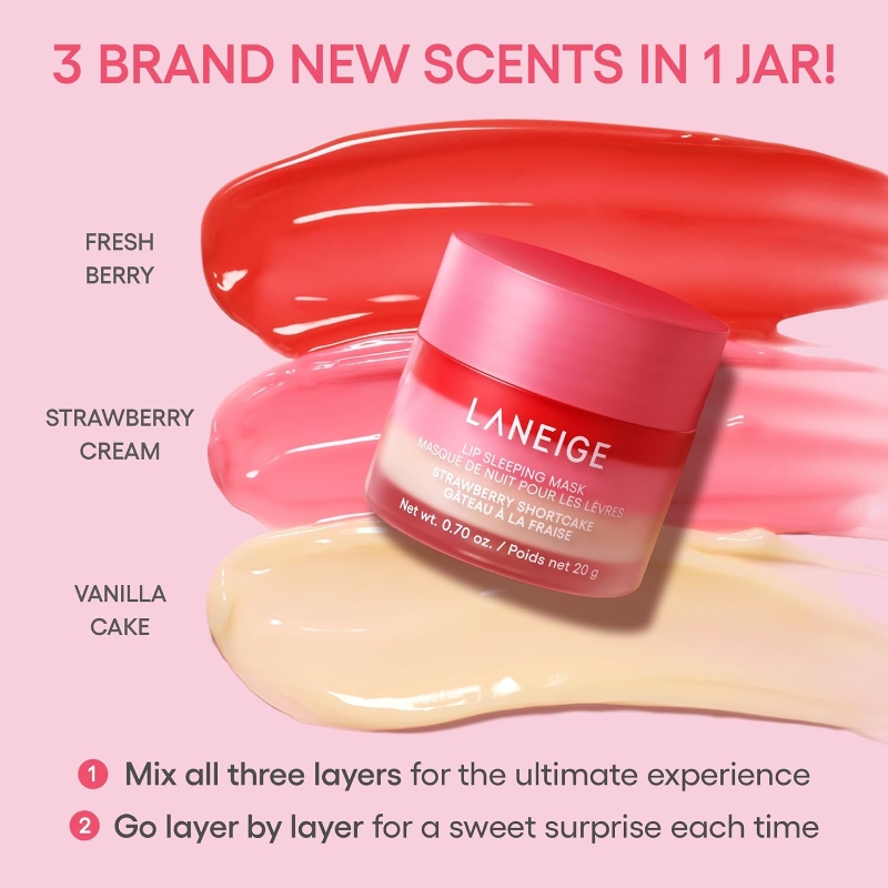 LANEIGE Lip Sleeping Mask Strawberry Shortcake (Single/Set) - Image 3