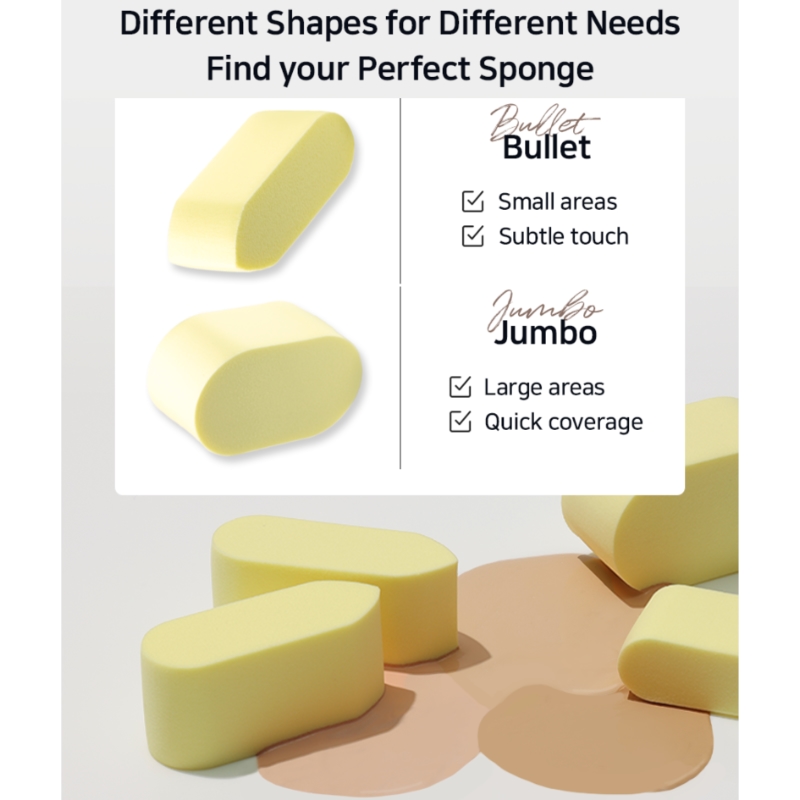 THE TOOL LAB Happyrim Sponge 4P Set (Bullet 2P+Jumbo 2P) + Puff Cleansing Soap - Image 4